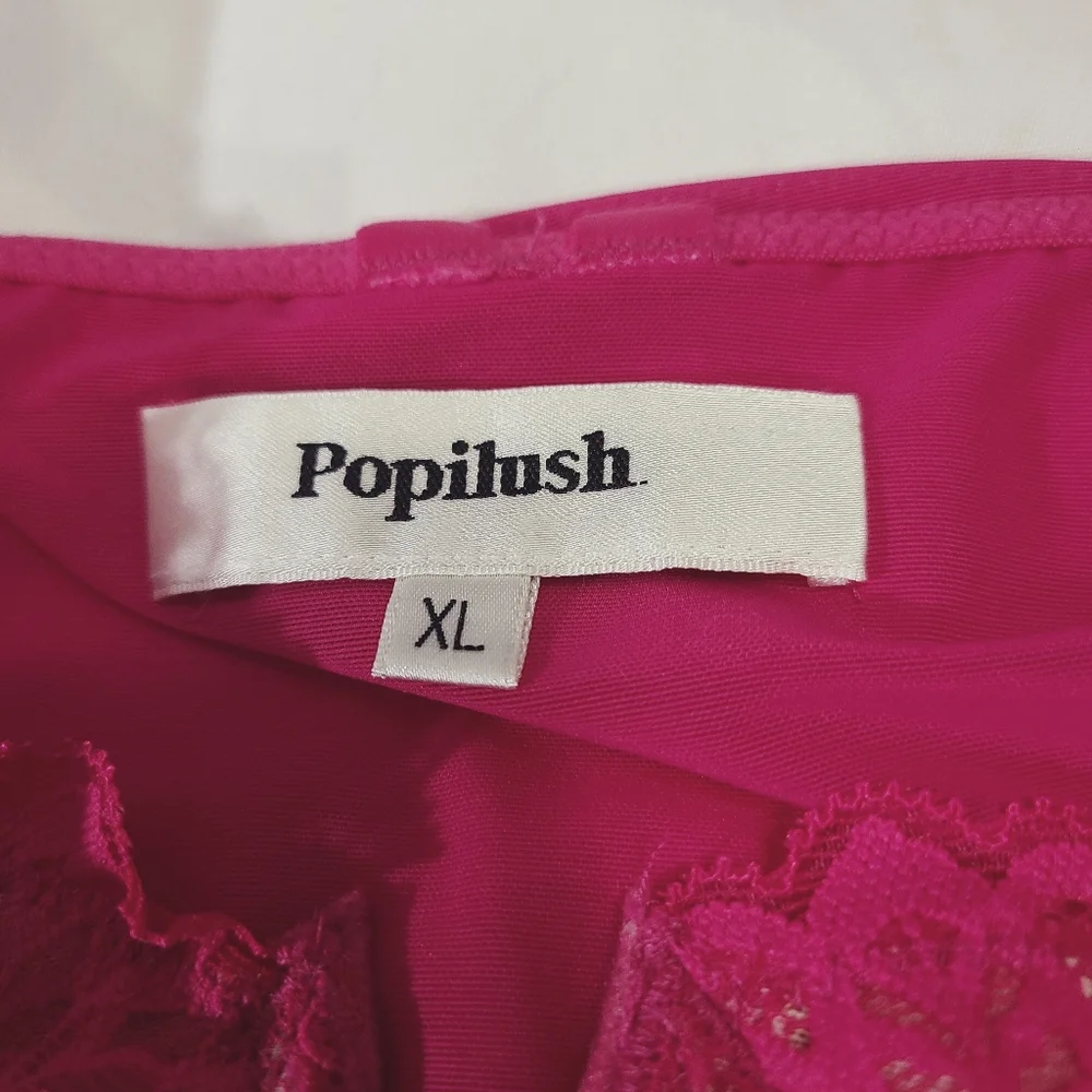 Popilush Shapewear Bodysuit Lace Corset Tops Tummy Control Bodysuit NWT‎ XL